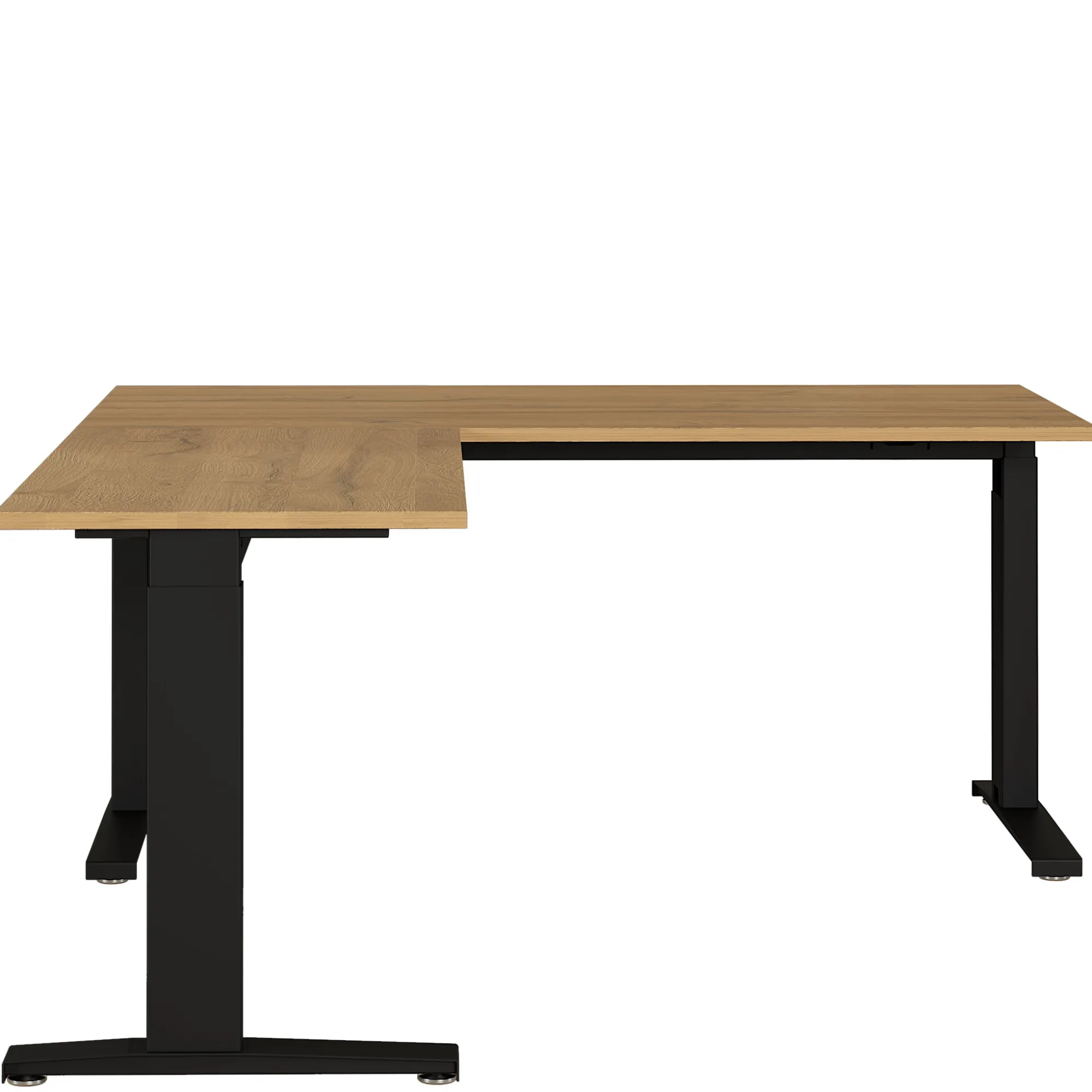 Bureaus^Huisenthuis Aanbouwtafel Ergonoma Eiken Eiken, Zwart