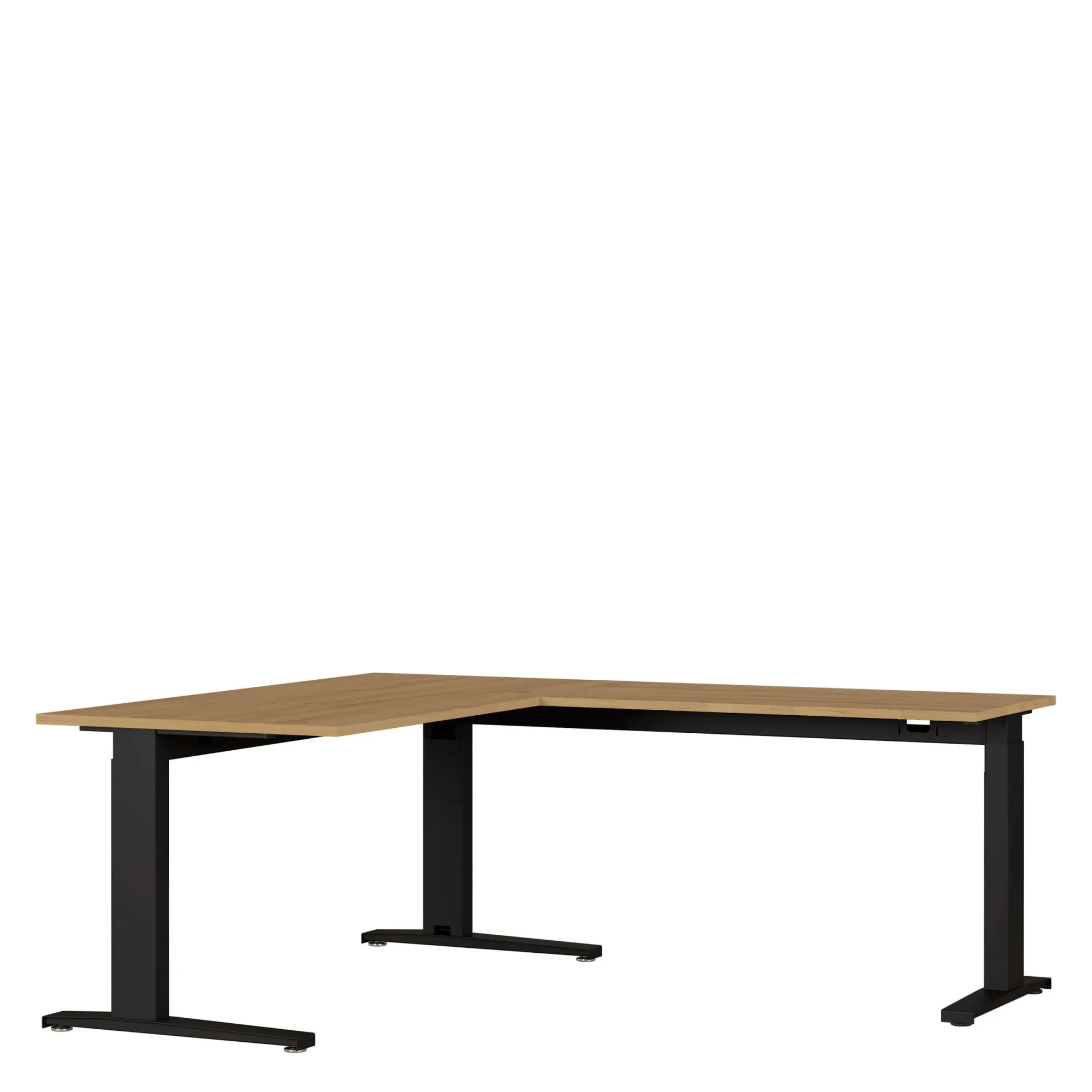Bureaus^Huisenthuis Aanbouwtafel Ergonoma Eiken Eiken, Zwart
