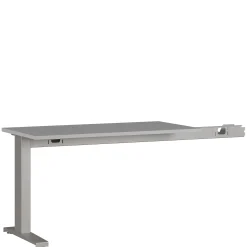 Bureaus^Huisenthuis Aanbouwtafel Ergonoma Lichtgrijs Grijs, Zilver