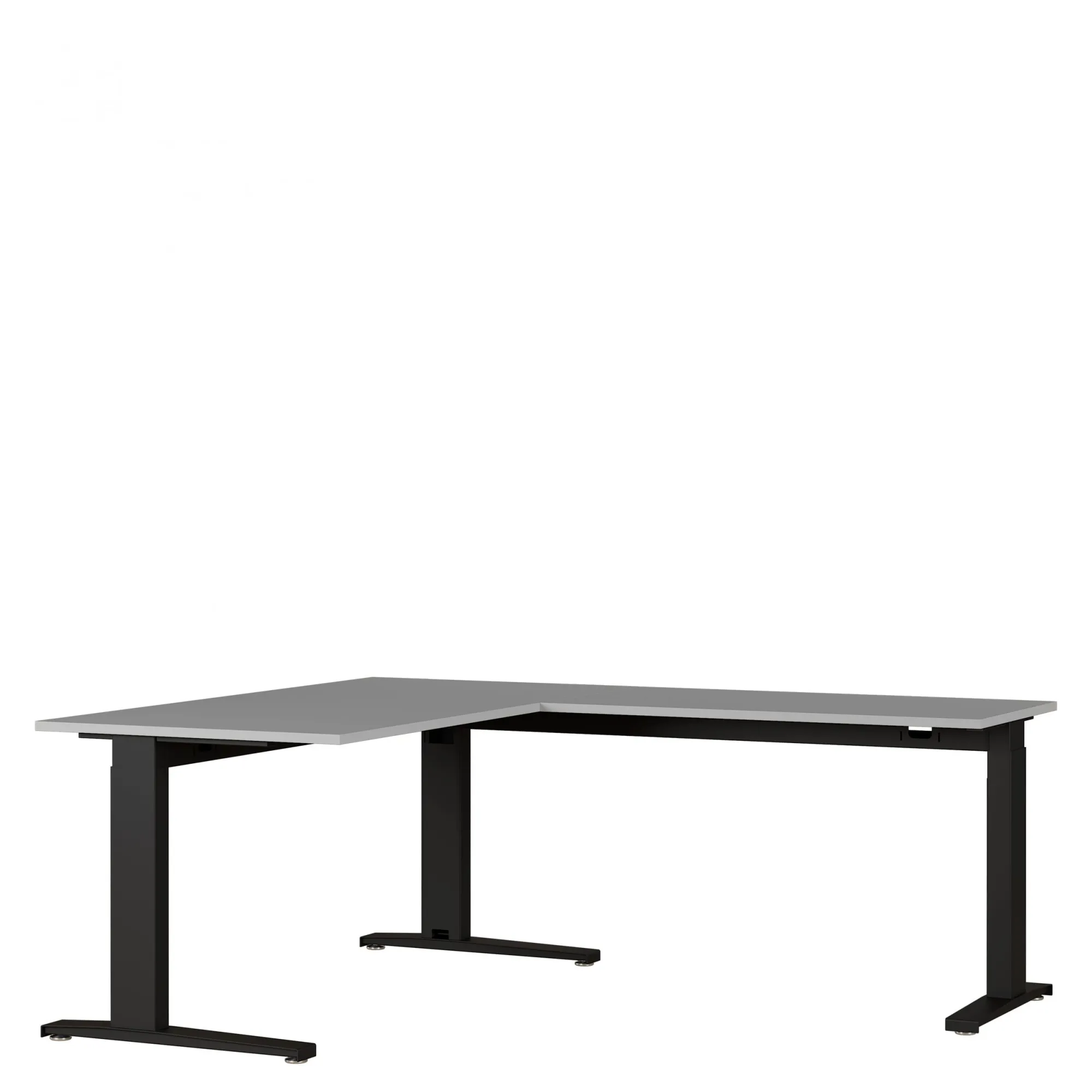 Bureaus^Huisenthuis Aanbouwtafel Ergonoma Lichtgrijs Zwart Grijs, Zwart