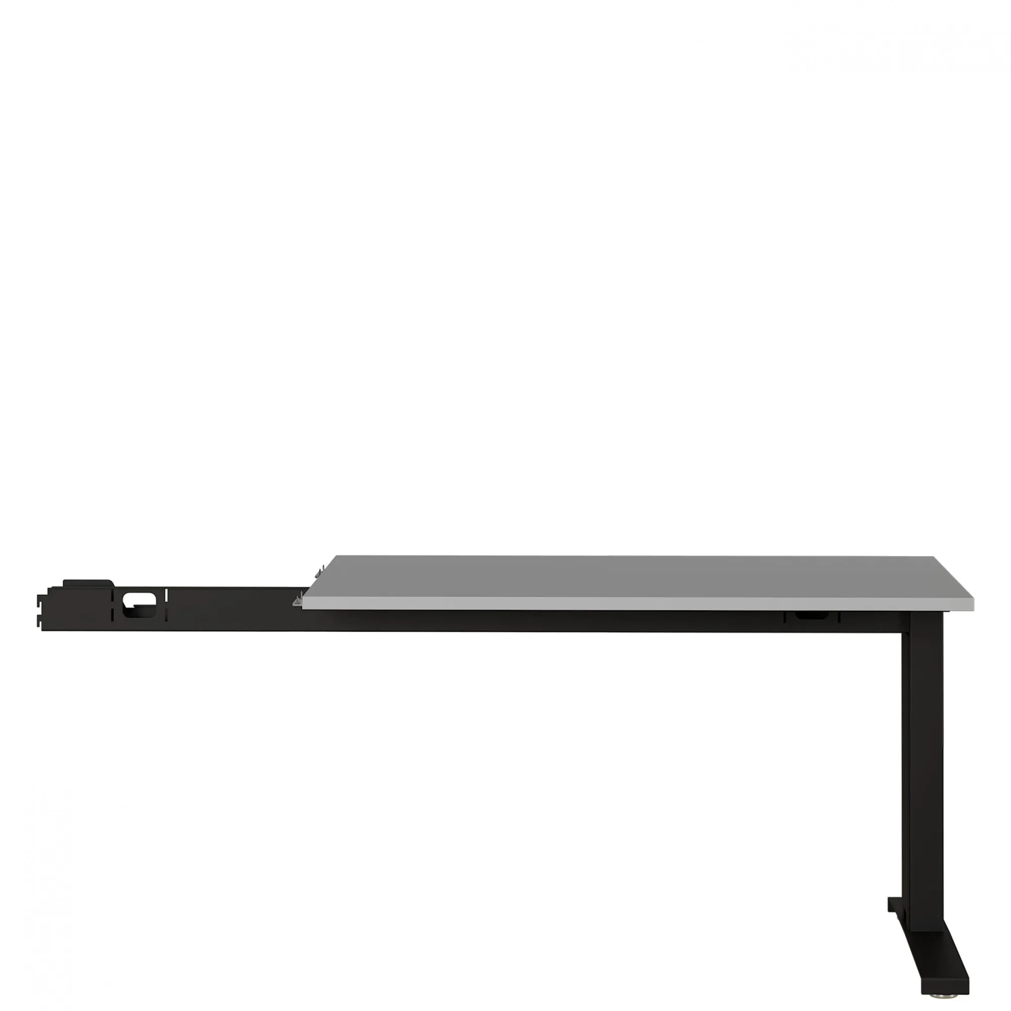 Bureaus^Huisenthuis Aanbouwtafel Ergonoma Lichtgrijs Zwart Grijs, Zwart