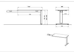 Bureaus^Huisenthuis Aanbouwtafel Ergonoma Lichtgrijs Zwart Grijs, Zwart