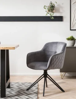 Eetkamerstoelen^Huisenthuis Armstoel Adele Grijs
