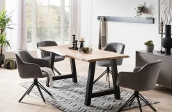 Eetkamerstoelen^Huisenthuis Armstoel Adele Grijs