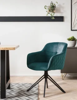 Eetkamerstoelen^Huisenthuis Armstoel Adele Groen