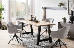 Eetkamerstoelen^Huisenthuis Armstoel Adele Lichtgrijs