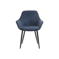 Eetkamerstoelen^Huisenthuis Armstoel Amine Blauw – Set van 2 Donkerblauw