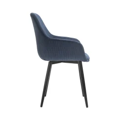 Eetkamerstoelen^Huisenthuis Armstoel Amine Blauw – Set van 2 Donkerblauw