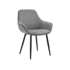 Eetkamerstoelen^Huisenthuis Armstoel Amine Grijs – Set van 2 Grijs, Zwart