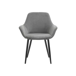 Eetkamerstoelen^Huisenthuis Armstoel Amine Grijs – Set van 2 Grijs, Zwart