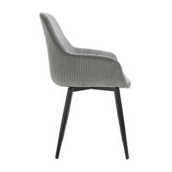 Eetkamerstoelen^Huisenthuis Armstoel Amine Grijs – Set van 2 Grijs, Zwart