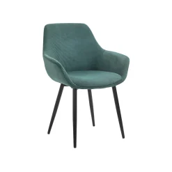 Eetkamerstoelen^Huisenthuis Armstoel Amine Groen – Set van 2 Groen, Zwart