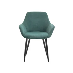 Eetkamerstoelen^Huisenthuis Armstoel Amine Groen – Set van 2 Groen, Zwart
