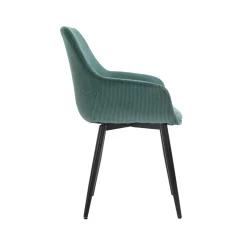 Eetkamerstoelen^Huisenthuis Armstoel Amine Groen – Set van 2 Groen, Zwart