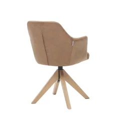 Eetkamerstoelen^Huisenthuis Armstoel Andrei Stof – Set van 2 Cognac