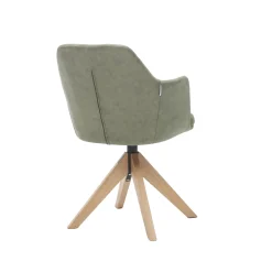 Eetkamerstoelen^Huisenthuis Armstoel Andrei Stof – Set van 2 Groen