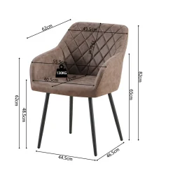 Eetkamerstoelen^Huisenthuis Armstoel Arno Bruin – Set van 2