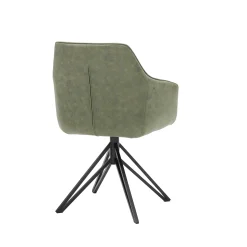 Eetkamerstoelen^Huisenthuis Armstoel Boas Stof Groen