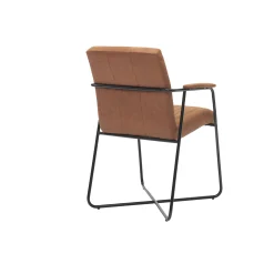 Eetkamerstoelen^Huisenthuis Armstoel Cesar Cognac Microleder – Set van 2