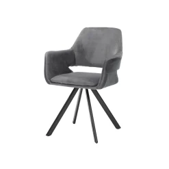 Eetkamerstoelen^Huisenthuis Armstoel Céline Velours – Set van 2 Grijs
