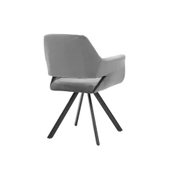 Eetkamerstoelen^Huisenthuis Armstoel Céline Velours – Set van 2 Grijs