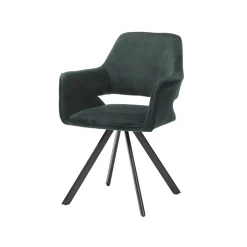 Eetkamerstoelen^Huisenthuis Armstoel Céline Velours – Set van 2 Groen