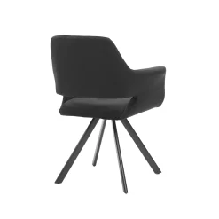 Eetkamerstoelen^Huisenthuis Armstoel Céline Velours – Set van 2 Zwart