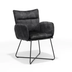 Eetkamerstoelen^Huisenthuis Armstoel Elisa – Set van 2 Antraciet