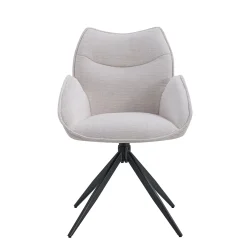 Eetkamerstoelen^Huisenthuis Armstoel Famke Beige – Set van 2