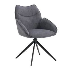 Eetkamerstoelen^Huisenthuis Armstoel Famke Donkergrijs – Set van 2