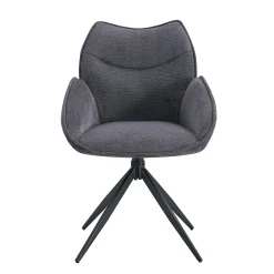 Eetkamerstoelen^Huisenthuis Armstoel Famke Donkergrijs – Set van 2