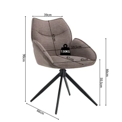 Eetkamerstoelen^Huisenthuis Armstoel Famke Peper – Set van 2