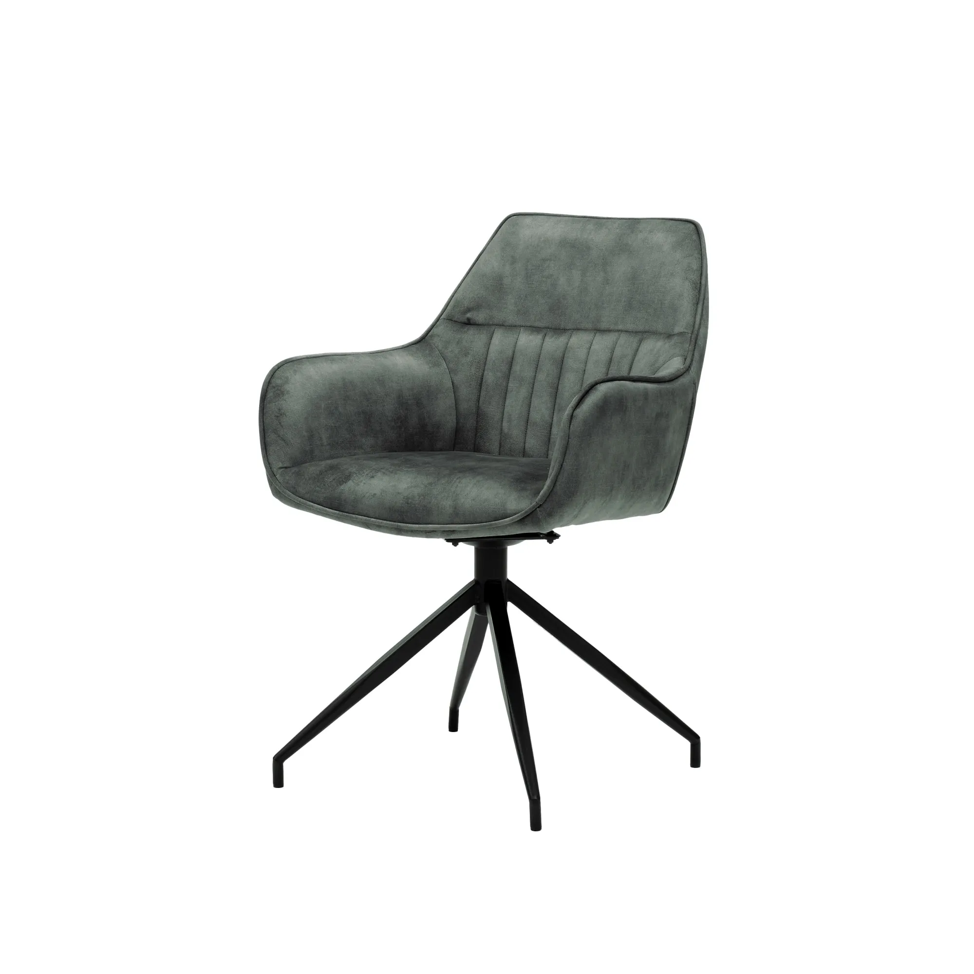 Eetkamerstoelen^Huisenthuis Armstoel Fedde Hunter Velours – Set van 2 Groen