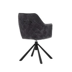 Eetkamerstoelen^Huisenthuis Armstoel Harper Antraciet Velours – Set van 2