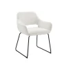 Eetkamerstoelen^Huisenthuis Armstoel Hilton Wit Bouclé