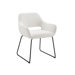 Eetkamerstoelen^Huisenthuis Armstoel Hilton Wit Bouclé
