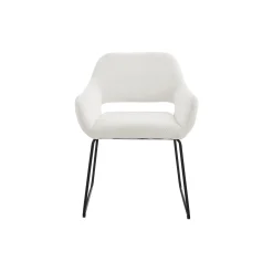 Eetkamerstoelen^Huisenthuis Armstoel Hilton Wit Bouclé