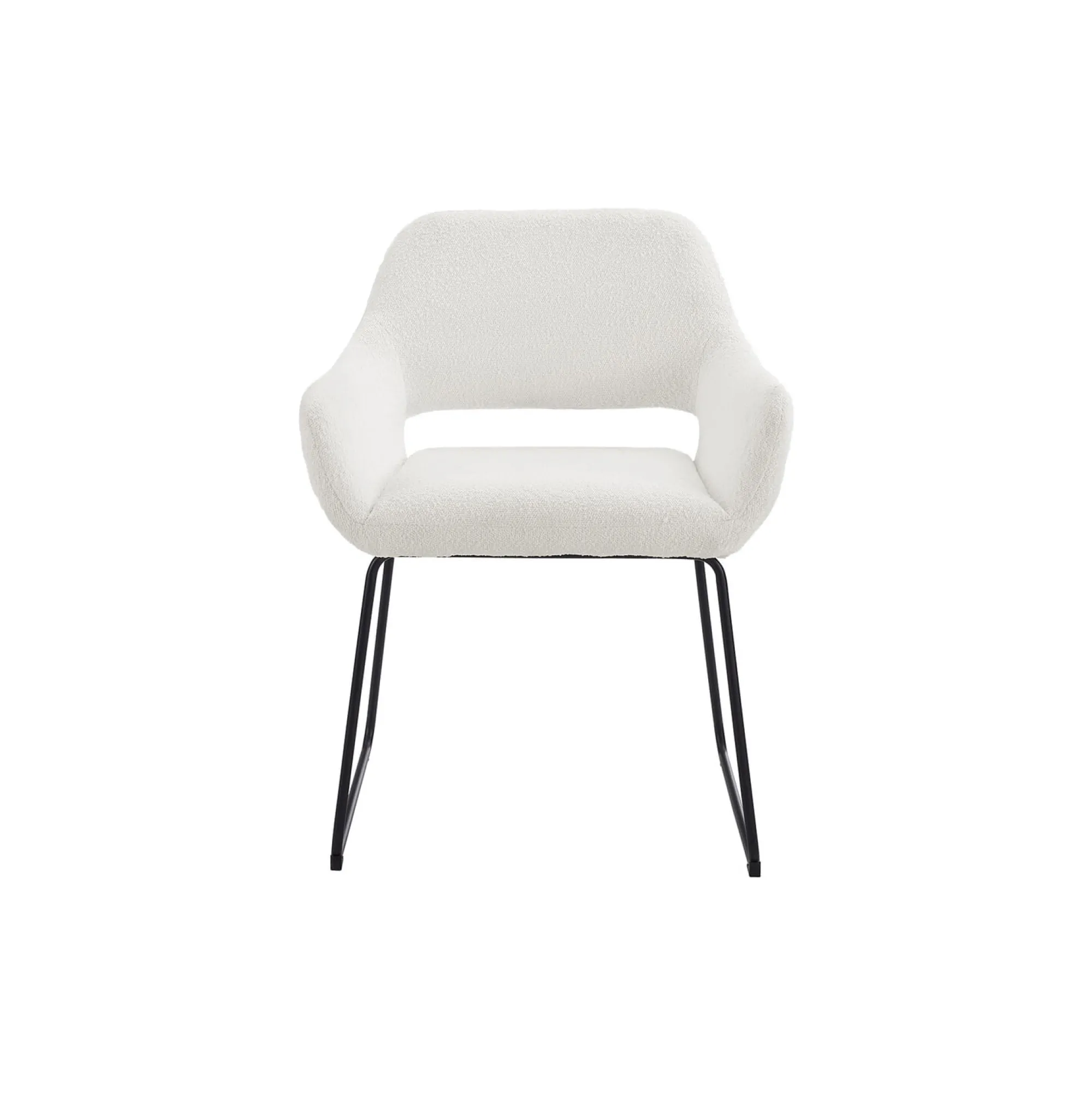 Eetkamerstoelen^Huisenthuis Armstoel Hilton Wit Bouclé