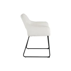 Eetkamerstoelen^Huisenthuis Armstoel Hilton Wit Bouclé