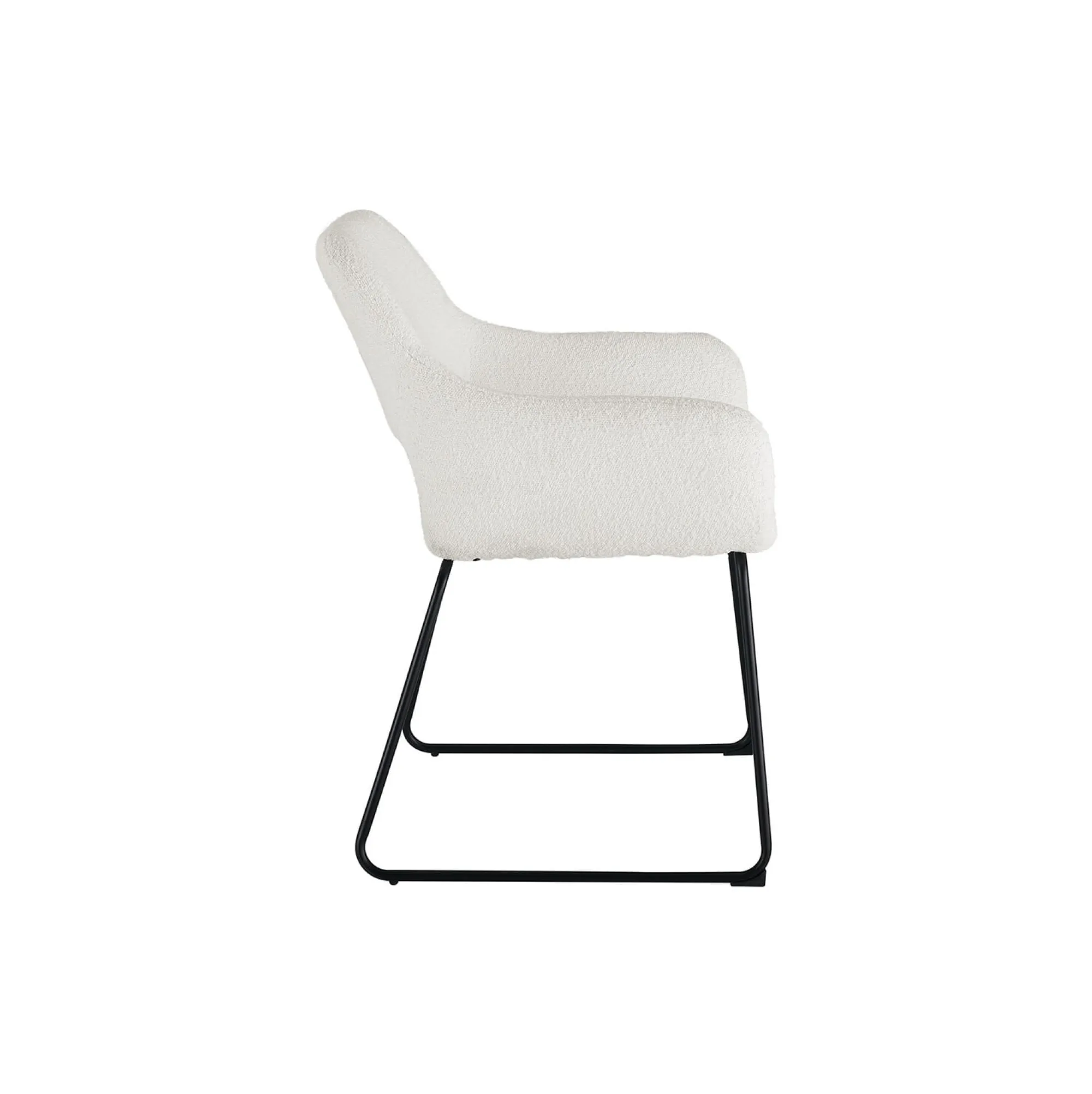 Eetkamerstoelen^Huisenthuis Armstoel Hilton Wit Bouclé