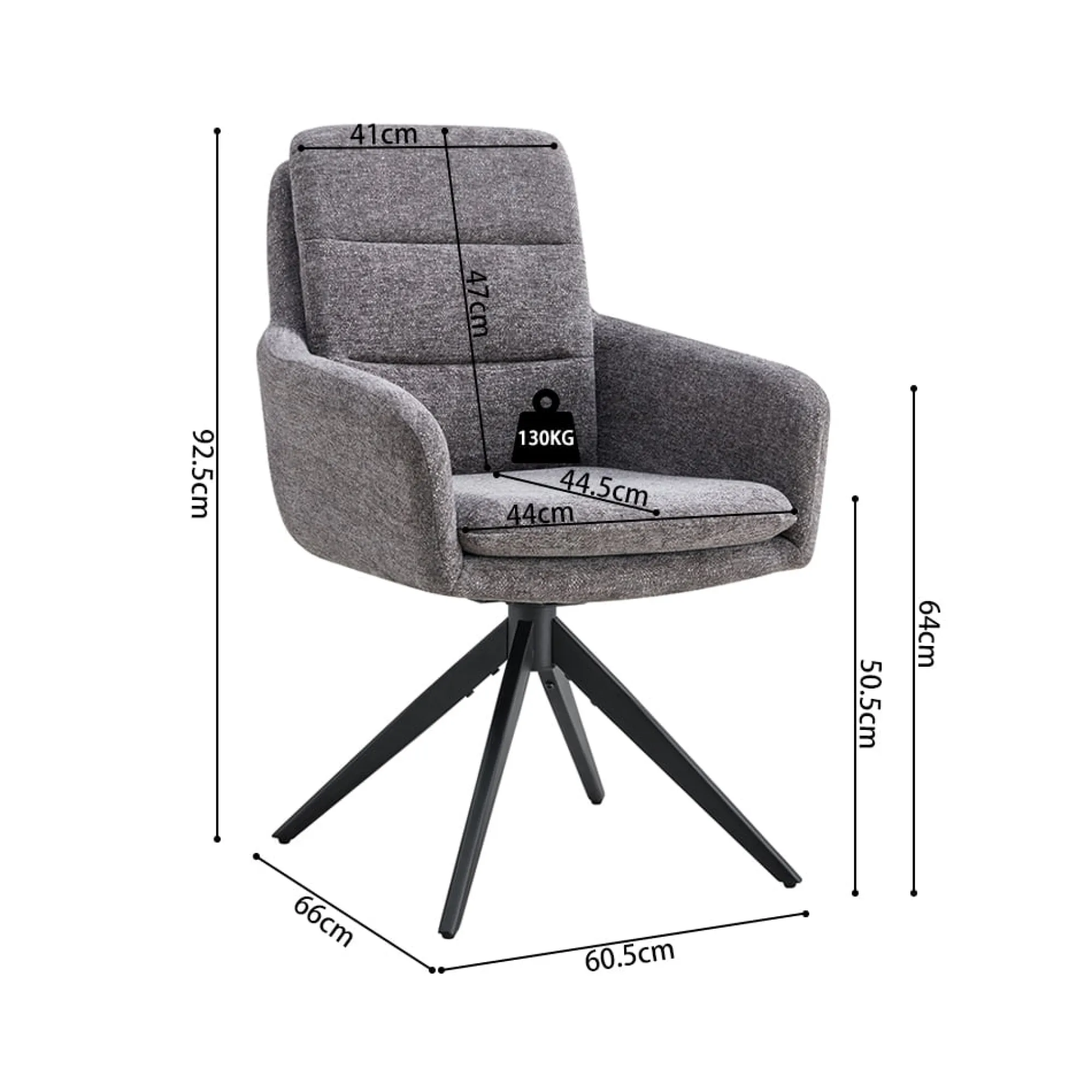 Eetkamerstoelen^Huisenthuis Armstoel Irma Donkergrijs – Set van 2