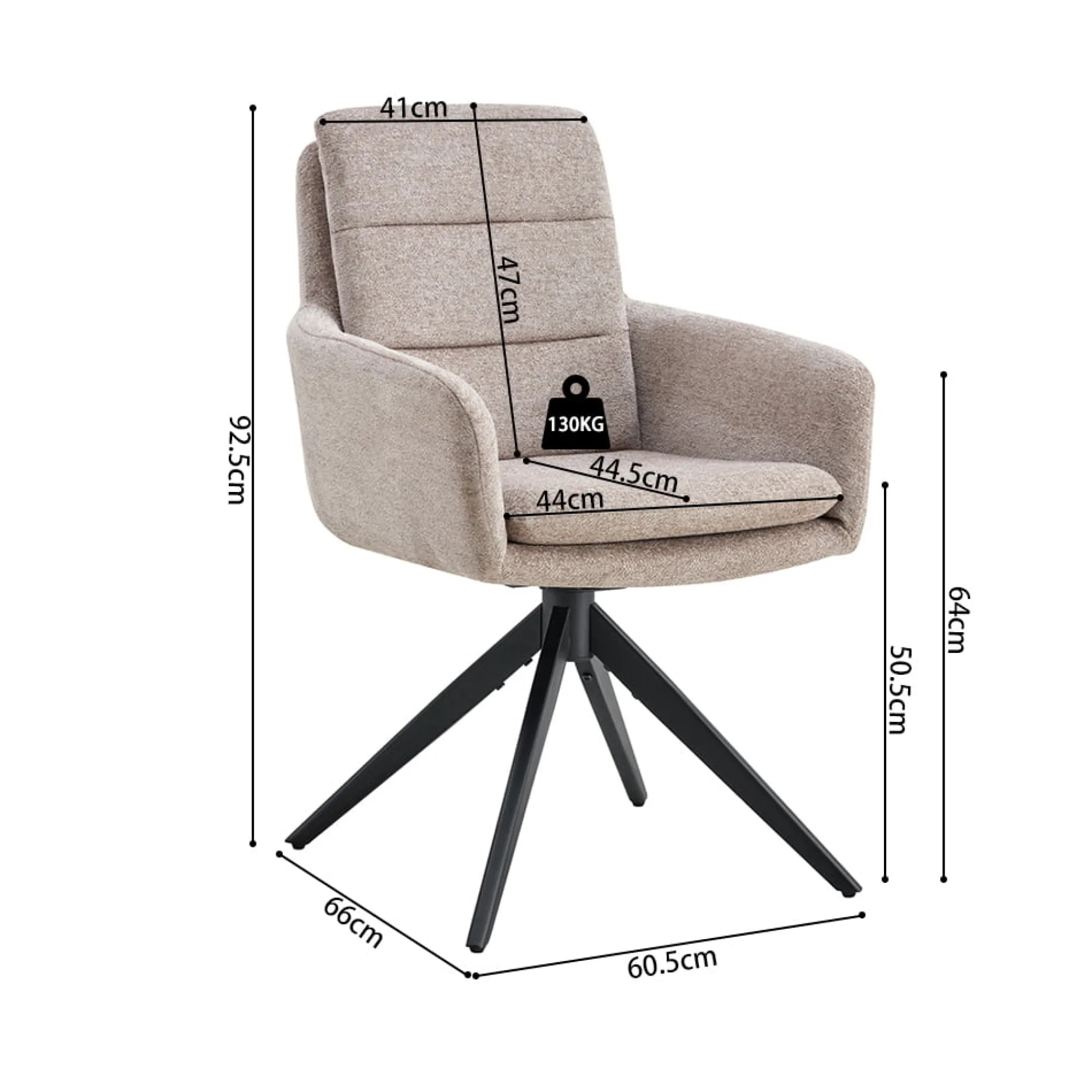 Eetkamerstoelen^Huisenthuis Armstoel Irma Lichtgrijs – Set van 2
