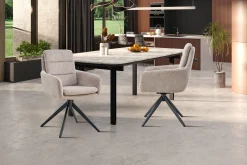 Eetkamerstoelen^Huisenthuis Armstoel Irma Lichtgrijs – Set van 2