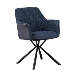Eetkamerstoelen^Huisenthuis Armstoel Jan Bouclé – Set van 2 Blauw