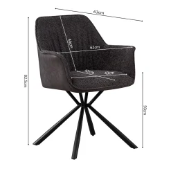 Eetkamerstoelen^Huisenthuis Armstoel Jan Bouclé – Set van 2 Lichtgrijs
