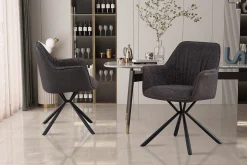 Eetkamerstoelen^Huisenthuis Armstoel Jan Bouclé – Set van 2 Lichtgrijs