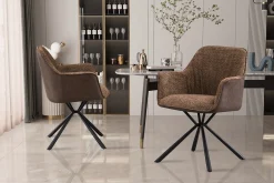 Eetkamerstoelen^Huisenthuis Armstoel Jan Bouclé – Set van 2 Zand