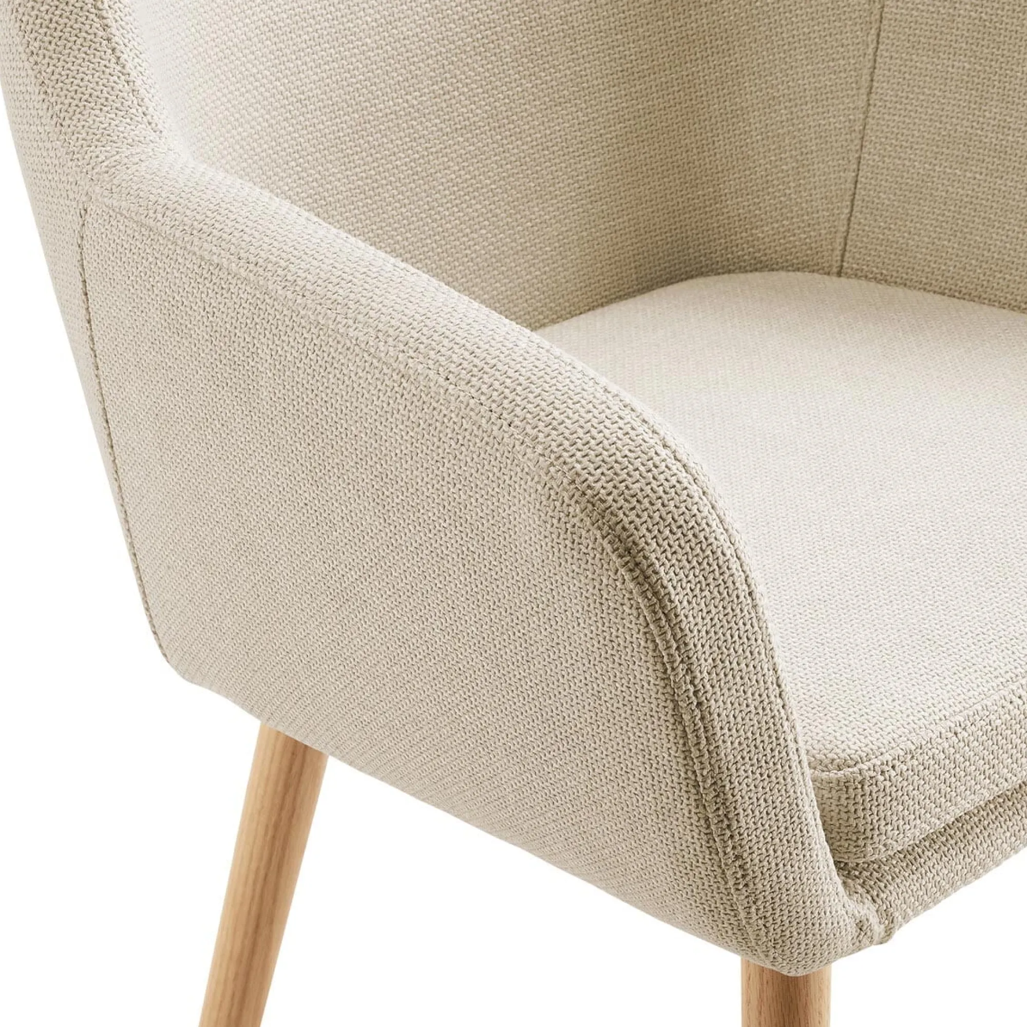 Eetkamerstoelen^Huisenthuis Armstoel Jonne Beige
