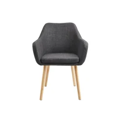 Eetkamerstoelen^Huisenthuis Armstoel Jonne Donkergrijs
