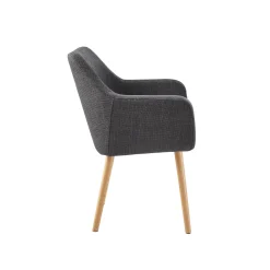 Eetkamerstoelen^Huisenthuis Armstoel Jonne Donkergrijs